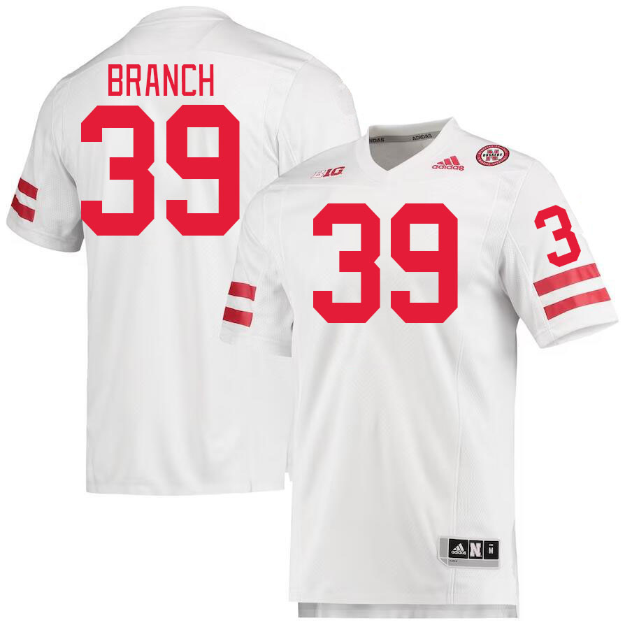Men #39 Derek Branch Nebraska Cornhuskers College Football Jerseys Stitched Sale-White